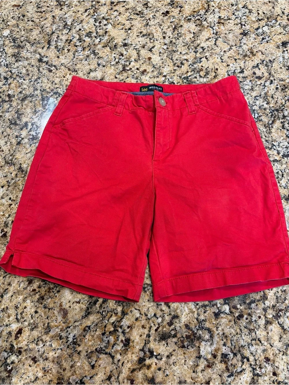 Lee Women's Bright Red Cotton Bermuda Shorts